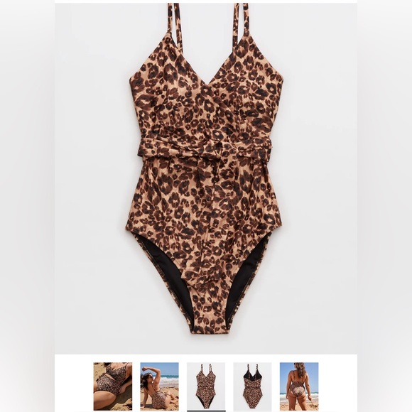 Aerie Leopard Wrap One Piece Swimsuit - Picture 4 of 4